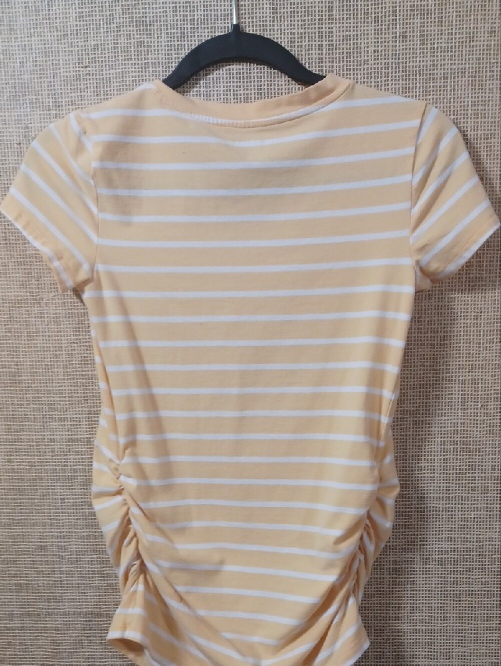 Old Navy Yellow and White Striped V-Neck Tee - Picture 7 of 7